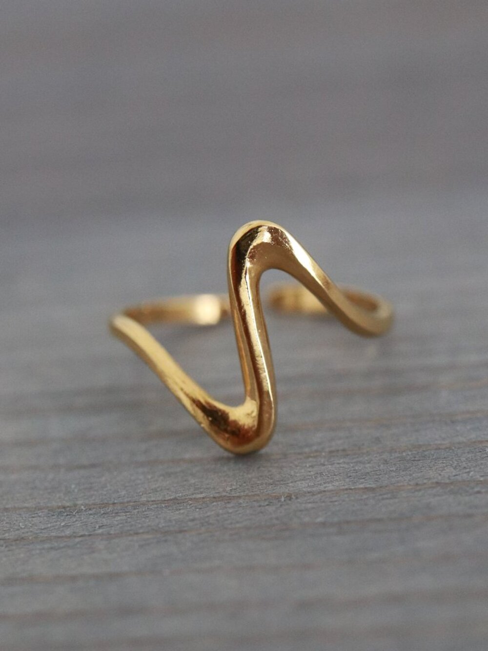 Modern Minimalist Style Cuff Ring 18k Gold Plated Stainless Steel